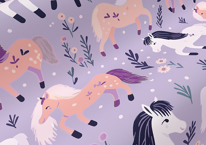 Pony Pals, Lilac - Roller Blind - Image 4